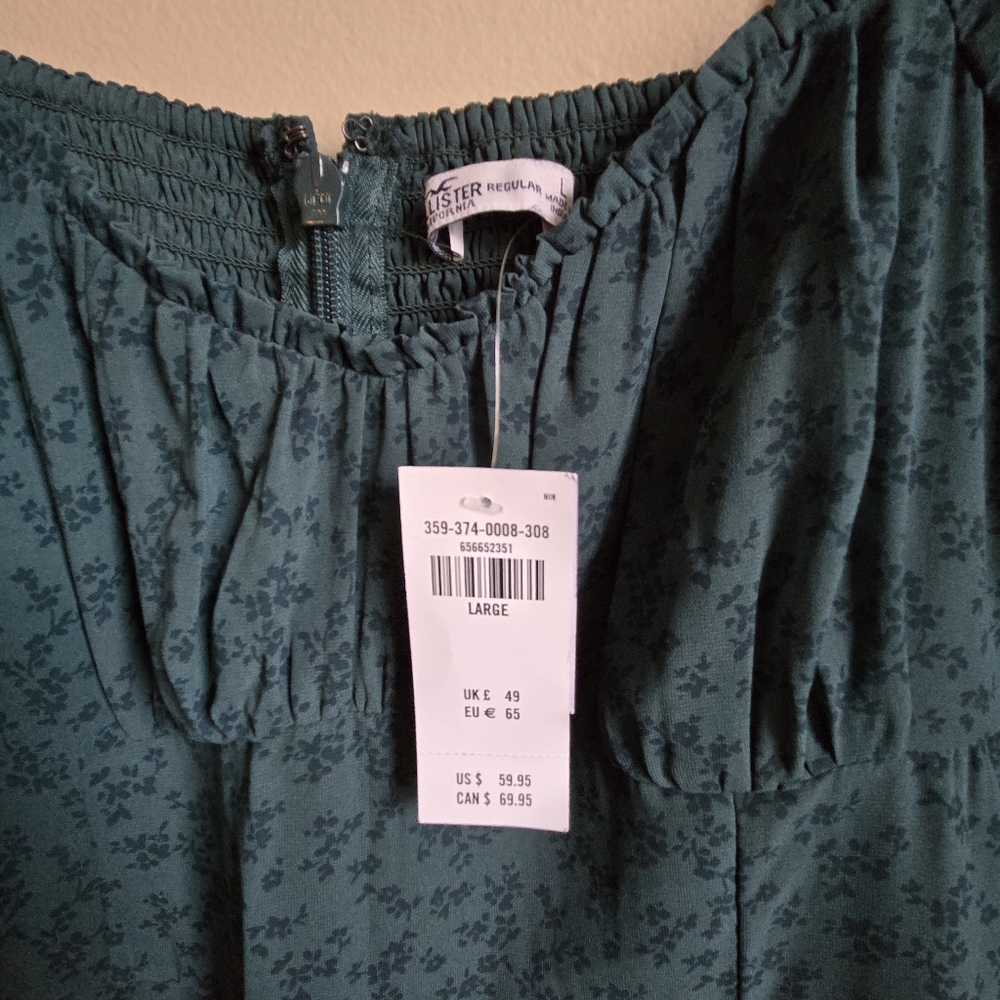 Size L Hollister Ruched Sweetheart Dress - Picture 5 of 9